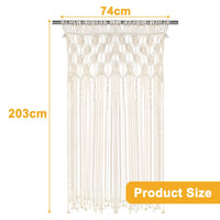 1 x RAW Customer Returns lalago Macrame Wall Hanging, Woven Tapestry, Boho Curtain, Door Curtain, Boho Decorative Wall Decoration Tapestry for Room Background Decoration 74 x 203 cm  - RRP €28.99