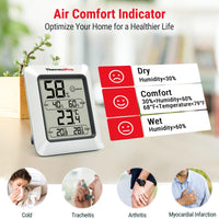 1 x RAW Customer Returns ThermoPro TP50 digital thermo-hygrometer indoor thermometer room thermometer with recording and room climate indicator for room climate control climate monitor - RRP €12.38