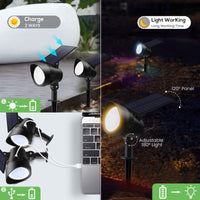 1 x RAW Customer Returns Solar spotlight outdoor, 54 LED solar spotlight for outdoor garden, IP65 waterproof solar light solar lamps, solar garden light super bright spotlight solar powered, 3000K 4000K 6500K adjustable, 2 pieces - RRP €35.36