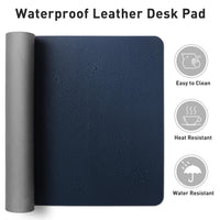 1 x RAW Customer Returns Aothia Desk Pad, PU Leather Desk Mat, Mouse Pad, Non-Slip Desk Protector, Waterproof Desk Writing Pad for Office and Home 80cmx40cm, Dark Blue  - RRP €16.79