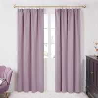 1 x RAW Customer Returns Deconovo Curtain Opaque Blackout Curtains Thick Thermal Curtains with Gathering Tape, 245 x 140 cm Height x Width , Light Pink, Set of 2 - RRP €48.95