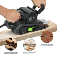 1 x RAW Customer Returns GALAX PRO S1T-SW19-76A belt sander with speed control vacuum cleaner connection, incl. dust bag sanding belt, 1010W sander with 533mm x 76mm sanding surface - RRP €57.42