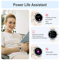 1 x RAW Customer Returns fitonyo Smartwatch Women with Phone Function, 1.1 Inch AMOLED HD Fitness Tracker for Heart Rate Blood Pressure SpO2 Sleep Monitor, 120 Sports Digital IP68 Smartwatch for Running Silver - RRP €59.98