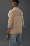 2 x Brand New PaulJones men s knitted sweater collar sweater men s V-neck long sleeve without hood S khaki 470A23-3 - RRP €70.96