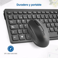 1 x RAW Customer Returns Rii RK200 2.4Ghz Wireless Mouse and Keyboard Combo for Android Windows Mac Linux and Other Devices with USB-QWERTY Spanish, Black Color - RRP €19.82