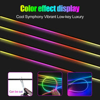 1 x RAW Customer Returns Car interior lighting, 18 in 1 HMYC 128 colorful LED acrylic fiber optic strips, universal decoration atmosphere with music synchronization rhythm, APP control, RGB neon lighting for all cars - RRP €113.66