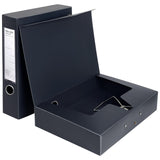 1 x RAW Customer Returns YAWOIRG 2 pieces A4 archive box, archive box A4 with locking spring, document box, 65 mm spine, archive box made of plastic for office, school, black - RRP €22.99