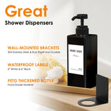 1 x RAW Customer Returns Anhow 3 Pack 500ml Soap Dispenser Wall Mounted, No Drilling Soap Dispenser Set Wall Shower Gel Dispenser with Waterproof Labels for Kitchen Bathroom Lotion Dispensing - Black - RRP €19.67