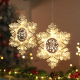 1 x RAW Customer Returns BLOOMWIN Christmas Lights Window Indoor LED Snowflakes Window Decoration 2 Pcs. Curtain Lights Warm White Battery Operated, 21cm - RRP €20.99