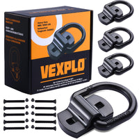 1 x RAW Customer Returns VEXPLO 4 Pieces Robust Trailer Hooks Ring Anchor for Van Trailer, Load Capacity 5400Kg, Screw-in D Ring Fastening with Hooks - RRP €38.3