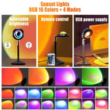 1 x RAW Customer Returns Lullabala Sunset Lamp, 180 Degree Rotation Sunset Lamp, 16 Modes Colorful Sunlight Lamp, Sunset Projection LED Light with USB Sunlight Lamp for Photo Selfie Bedroom Decor - RRP €32.75