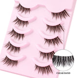 21 x Brand New 3D Half False Eyelashes Natural Multipack 5 Pairs, Pure Handmade False Eyelashes Clear Band Long Bulky Thick Fashion Eyelash Extension for Makeup, Party Wedding 1007  - RRP €146.79