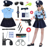 1 x RAW Customer Returns FORMIZON Policewoman Costume Girls, Police Carnival Set, Children s Police Uniform Girls, Cop Children s Costume with Police Hat, Warning Lights, Police Toy for Children Carnival Mardi Gras Cosplay S  - RRP €26.21