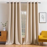 1 x RAW Customer Returns MIULEE Curtains Beige Opaque with Eyelets, Beautiful Soft Blackout Curtains for Darkening Rooms, Set of 2 Curtains Darkening Bedroom Living Room Thermal Curtain Cold Protection 200X245 cm - RRP €51.42