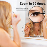 1 x RAW Customer Returns 30x Magnification Mirror, Small Magnifying Mirror with Suction Cups and 2 Tweezers, Travel Mirror 30x Magnification for Travel Makeup, Eyebrow Size, Beard Trim, 3.5  - RRP €20.4