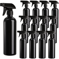 1 x RAW Customer Returns TOPZEA 12 Pack Empty Spray Bottles 16oz Plastic Durable Black Spray Bottles with Mist and Stream Option Leak Proof Sprayers for Cleaning Solutions Alcohol Hair Mist Garden - RRP €21.99