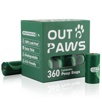 17 x Brand New OutPaws Compostable Dog Poop Bags, 100 Leak Proof and Extra Thick, Poop Bags for Dogs, Lavender Scented, 360 Count - RRP €252.79