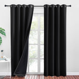 1 x RAW Customer Returns PONY DANCE Opaque Curtains Bedroom Set of 2 245 x W 140 cm Double-layered and heavy curtains Heat protection thermal curtain with eyelets Black curtains Opaque Curtains for Bedroom - RRP €56.42