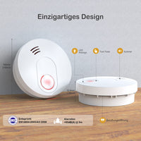 1 x RAW Customer Returns Smoke detector with magnetic holder, 10 year long-term battery fire alarm with photoelectric sensor EN 14604 mute smoke alarm - RRP €46.99