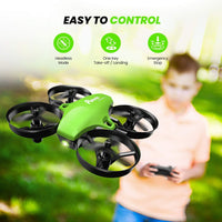 1 x RAW Customer Returns Potensic Mini Drone for Children and Beginners with 2 Batteries, RC Quadcopter, Mini Drone with Altitude Hold Mode, Start Landing with One Button, Headless Mode, Toy Drone Helicopter A20 Green - RRP €39.98