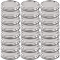 1 x RAW Customer Returns Newk 24 Sets Wide Mouth Mason Jar Lids and Bands, Reusable Metal Mason Jar Jars with Silicone Sealing Lids, Fits Ball Jars 24 Lids and 24 Bands, 86mm 3.38 , Silver  - RRP €19.99