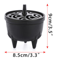 1 x RAW Customer Returns SUMNACON Cast Iron Incense Burner with Lid Incense Stick Holder Incense Bowl Incense Container Home Decoration for Bedroom Yoga Living Room Gift Black  - RRP €18.99