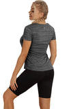 1 x RAW Customer Returns icyzone Women s 2-Pack Sports Shirt Short Sleeve Breathable Tops Fitness Gym Top Casual T-Shirt XL, Charcoal Pine  - RRP €22.3