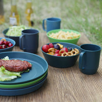 1 x RAW Customer Returns Greentainer plastic tableware sets Light and unbreakable complete set, ideal for children adults, reusable, plate set, bowls, cups, table service for 4 people - RRP €33.22