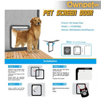 1 x RAW Customer Returns Ownpets dog flap, magnetic dog door with automatic lockable fly screen, pet flap black, for dogs cats, internal dimensions 36x30.5x1.25, large - RRP €40.33