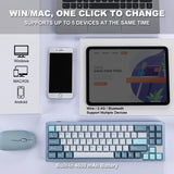 1 x RAW Customer Returns YUNZII AL71 68 mechanische Tastatur, All-Aluminium CNC, Hot-Swap-Ring, 2.4GHz Wireless BT5.0 USB-C Kabel-Gaming-Tastatur, NKRO RGB, f r Win Mac Blue,Crystal White Switch  - RRP €93.43