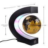 1 x RAW Customer Returns Magnetic Floating Globe with Colored LED Lights C Shape Anti-Gravity Maglev Rotating World Map for Gift Home Office Desk Decoration With Switch, Gold  - RRP €31.99