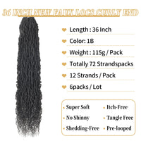 6 x Brand New Lianlian 6 Packs New Faux Locs With Curly End 36 Inch Soft Locs Crochet Hair Distressed Goddess Locs Crochet Braid Pre Looped Crochet Locs For Black Women 36 inch, 613  - RRP €187.2