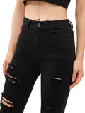 1 x RAW Customer Returns SweatyRocks Jeans Women High Waist Jeans With Holes Jeans Pants With Pockets Skinny Jeans Ripped Jeans S - RRP €43.99