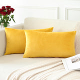 1 x RAW Customer Returns JOTOM velvet cushion cover, sofa cushion, decorative cushion, cushion covers for sofa, living room, bedroom, set of 2, 40 x 60 cm, yellow - RRP €14.11