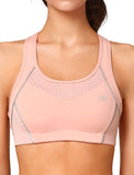 1 x RAW Customer Returns Yvette Women s Sports Bra Strong Support Large Breasts Bra Racer Back Non-Wired Padded Bustier for Fitness Jogging Yoga Pink M - RRP €26.21