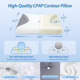 1 x RAW Customer Returns HOMCA CPAP Memory Foam Pillow for All CPAP Masks, Ergonomic Pillow for Side Sleepers with CPAP Mask Grooves and Support Area, Reduces Air Leakage and Mask Pressure - RRP €54.99