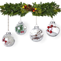 1 x RAW Customer Returns 5 x Christmas Tree Baubles Iridescent Glass Fillable Ornaments Ball for Christmas Party Birthday Wedding Decorations 10cm - RRP €26.71