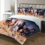 1 x RAW Customer Returns JEFFEL Horse bed linen set 135 x 200 cm, children s bed linen, horse motif 3D animal motif, microfibre, very soft, children s bed linen set with duvet cover and pillowcase 135 x 200 cm, horse-2  - RRP €29.99