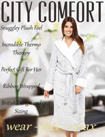 1 x RAW Customer Returns CityComfort Bathrobe Women Fluffy, Fleece Dressing Gown Women with Hood, Dressing Gown Women Two-tone, S  - RRP €28.07