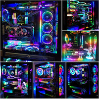 1 x RAW Customer Returns Speclux Magnetic Rainbow PC Case Lights, Addressable PC RGB LED Strip WS2812B, 5V 3-Pin LED Header, Compatible with ASUS Aura SYNC, Gigabyte ARGB Fusion 4 Strips  - RRP €30.99