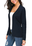 1 x RAW Customer Returns Women s Elegant Casual Long Sleeve Elastic Cardigan Lightweight Solid Knitted Blazer S, Navy Blue  - RRP €33.25