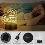 7 x Brand New Niaetuto Dad Gift, Dad Birthday Gift, USB Rechargeable Acrylic Night Light, Personalized Gift Idea for Dad, Father s Day Gift, Christmas, Bedroom Living Room Rocker, 15x19cm - RRP €134.4