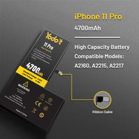 1 x RAW Customer Returns Yodoit 4700mAh Battery for iPhone 11 Pro, High Capacity Replacement Battery 0 Cycle for Models A2160, A2215, A2217 with Complete Repair Tool Kits - RRP €27.01