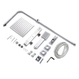 1 x RAW Customer Returns Aica Sanitarios Thermostatic shower column, shower head set with 38 thermostatic tap, Rain Shower Head, Adjustable Height 800mm - 1200mm, Square Chrome - RRP €88.78