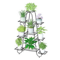 1 x RAW Customer Returns unho Metal Flower Pot Shelves, Plant Stand Ladder Flower Pots Decorative Shelving Plants Outdoor Indoor Living Room Balcony Garden 92.7x24.7x128.6cm - RRP €65.3