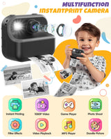 1 x RAW Customer Returns Hot Bee instant camera for kids, instant camera for kids 3-6 years with 3 printing paper, 1080P, 2.4 inch screen, 32G card, gifts for kids boys 4-8 years, toys for 3-5 year old boys - RRP €60.49