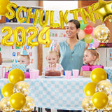 2 x Brand New 2024 Back to School Decoration School Enrollment Boy Girl,14 Piece School Enrollment Decoration Balloon Set,School Child Decoration Gold,Back to School Decoration with Number 2024 Balloon - RRP €38.4