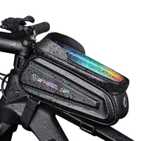 1 x RAW Customer Returns AICTIMO Bicycle Frame Bag MTB Waterproof Handlebar Bag Mobile Phone Holder Cell Phone Bag Bicycle 7 Inch - RRP €20.64