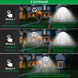 6 x Brand New OUSIDE LED solar lights with ground spike, dusk to dawn sensor garden spotlight with motion detector, IP67 waterproof 500LM 5200K solar lamps for outdoor garden, 3 light modes - RRP €185.88