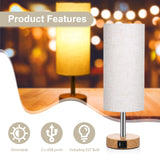 1 x RAW Customer Returns Neoglint 2 Pack Fabric Bedside Lamps Warm White LED Bulb Night Table Lamp Desk Light Touch 3 Levels Dimmable USB-A Type-C Charging Ports Living Room Bedroom Study Cafe Shop - RRP €41.99